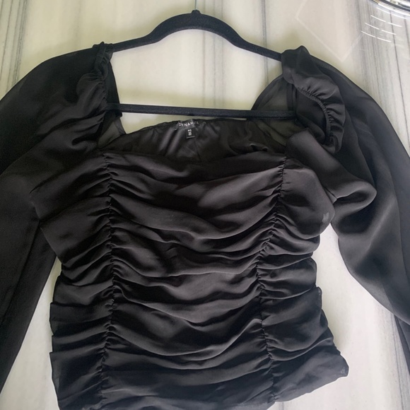 Dynamite Black Long Sleeve Blouse - Picture 1 of 4